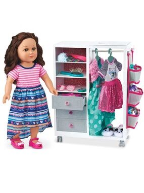 My Life As Wardrobe Armoire / Closet Storing 18 inch Dolls Clothes & Accessories